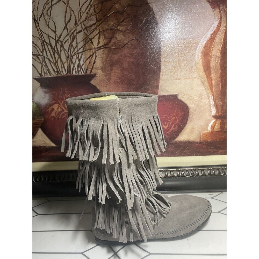 Minnetonka Womens Size 10 Boots Gray Suede Leather 1631T - Picture 3 of 9